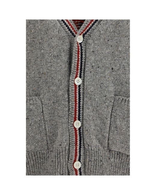 Thom Browne Gray Wool Oves Aries Cardigan for men