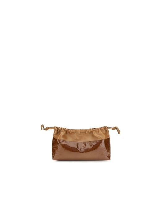 Pierre Hardy Brown Bicolor Calf Leather Bos Taurus Clutch Bag