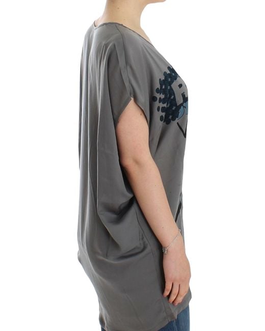 CoSTUME NATIONAL V-neck Long T-shirt Gray Sig12527