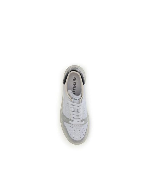 Premiata White Calf Leather Bos Taurus Low Top Sneakers for men