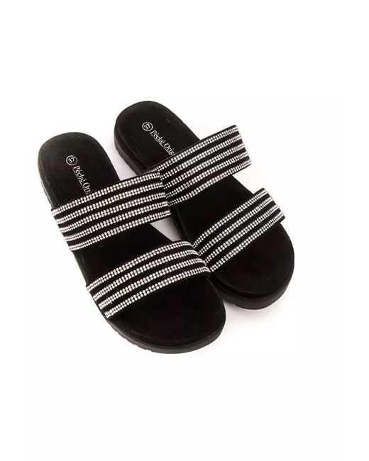 Péché Originel Black Silver Textile Sandal