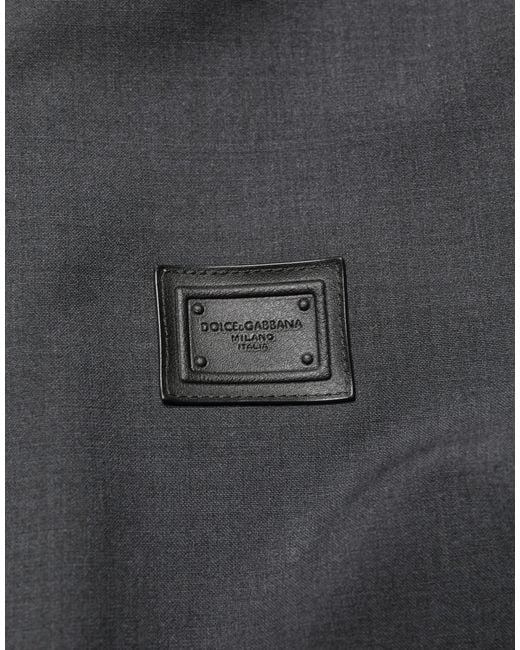 Dolce & Gabbana Black Wool Logo Full Zip Bomber Jacket Virgin Nylon Clothing for men