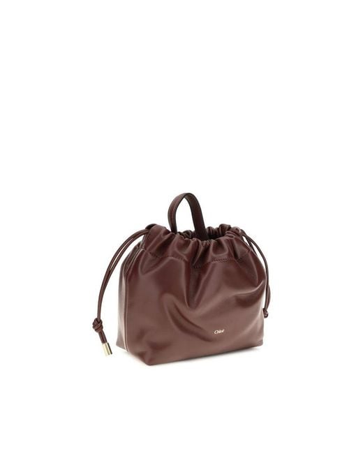 Chloé Brown Bordeaux Calf Leather Bos Taurus Shoulder Bag