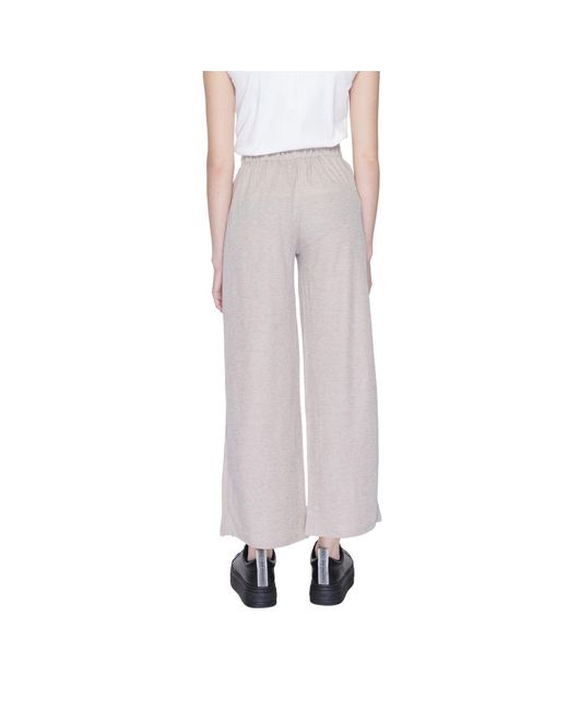 Jacqueline De Yong Pink Gray Viscose Casual Pants