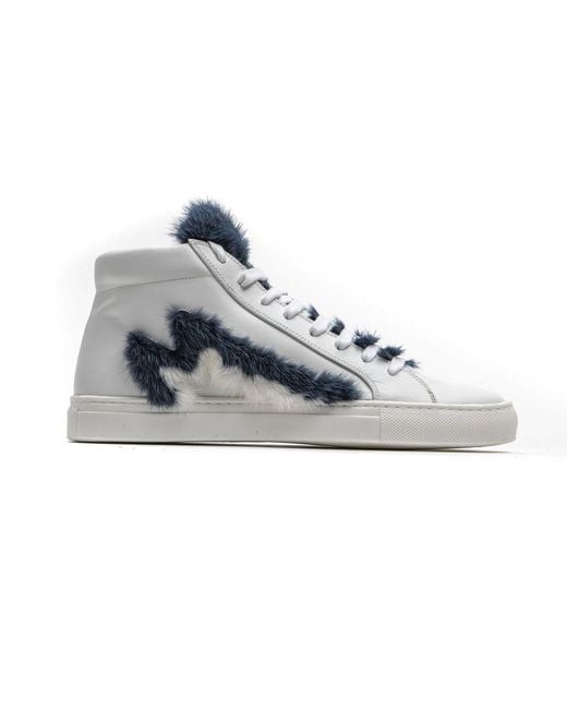 MR & MRS Blue White Leather 's Sneaker