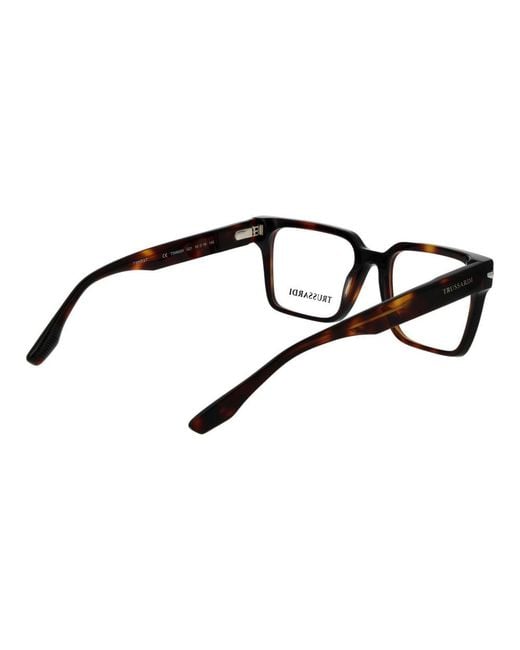 Trussardi Black Brown Acetate Glasses (frames) for men
