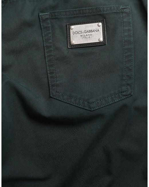 Dolce & Gabbana Black Green Cotton Stretch Skinny Men Denim Jeans for men