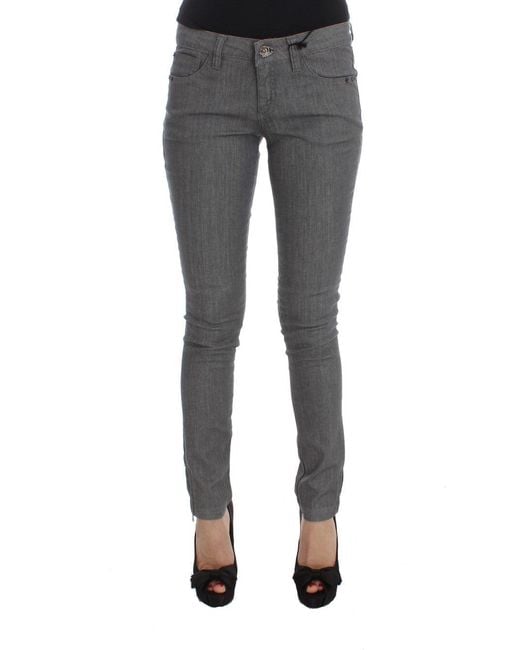 CoSTUME NATIONAL Cotton Blend Slim Fit Jeans Gray Sig30113