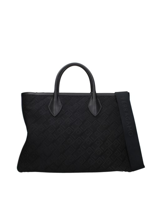 Ferragamo Black Handbags Fabric