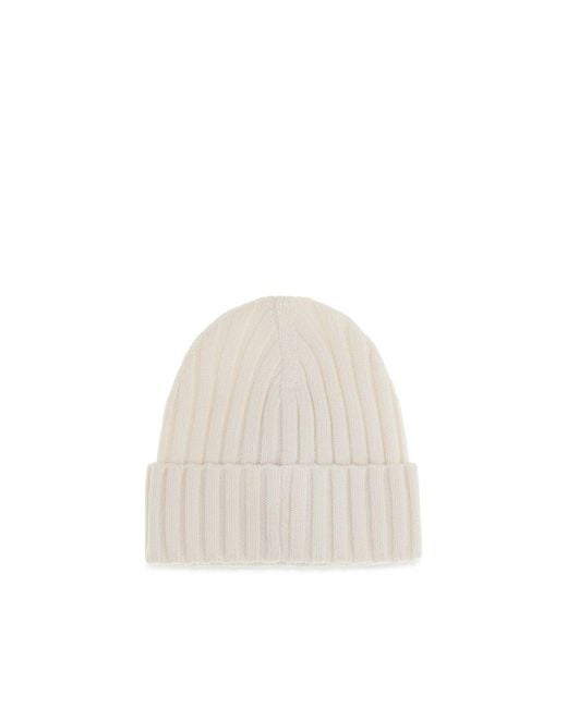 Moncler White Wool Oves Aries Beanie