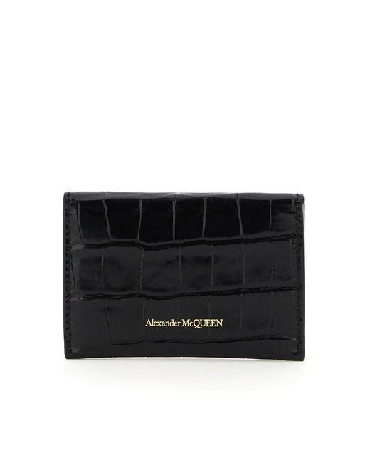 Alexander McQueen Black Envelope Skull Card Holder Pouch