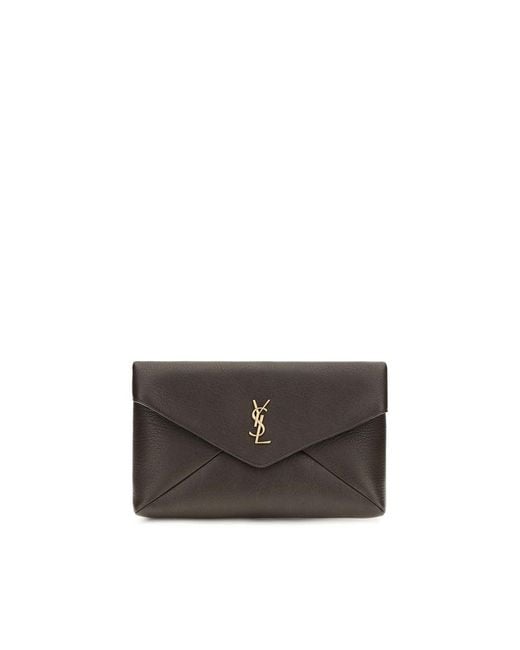 Saint Laurent Gray Brown Lamb Ovis Aries Aries Wallet