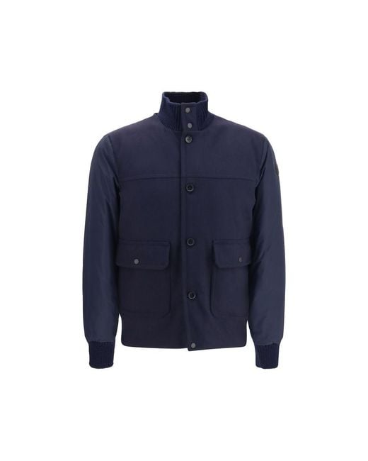 Moncler Blue Wool Oves Aries Shell Jacket for men