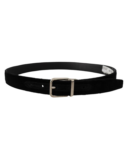 Dolce & Gabbana Black Elegant Grosgrain Leather Belt for men