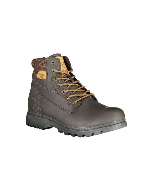 Carrera Brown Elegant Lace-Up Contrast Detail Boots for men