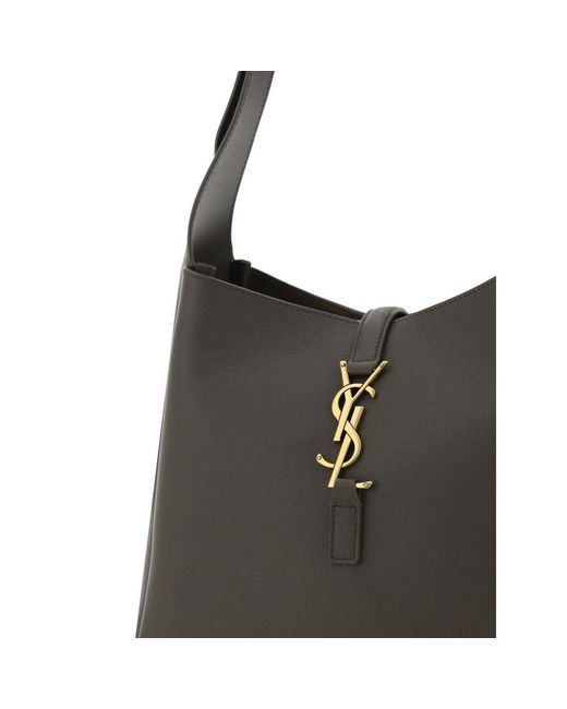 Saint Laurent Black Bicolor Calf Leather Bos Taurus Shoulder Bag