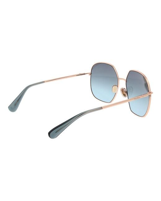 Max Mara Blue Rose Gold Metal Sunglasses