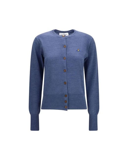 Vivienne Westwood Blue Wool Oves Aries Cardigan