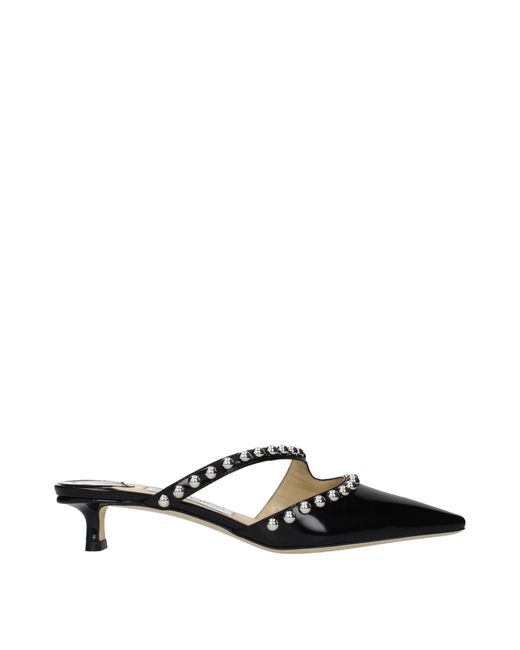 Jimmy Choo Black Leather Flat Sandals