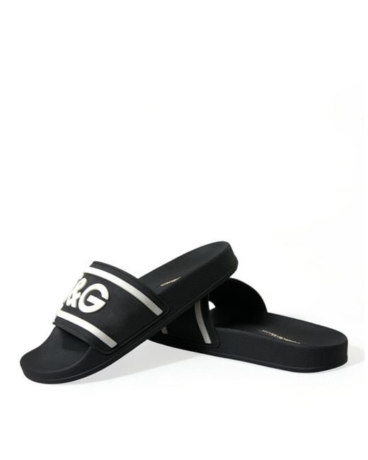 Dolce & Gabbana Black Logo Slides for men