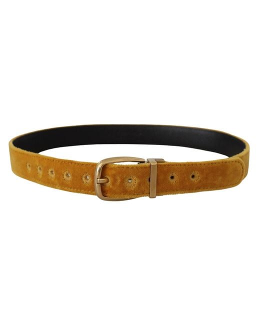 Dolce & Gabbana Black Elegant Velvet Buckle Belt