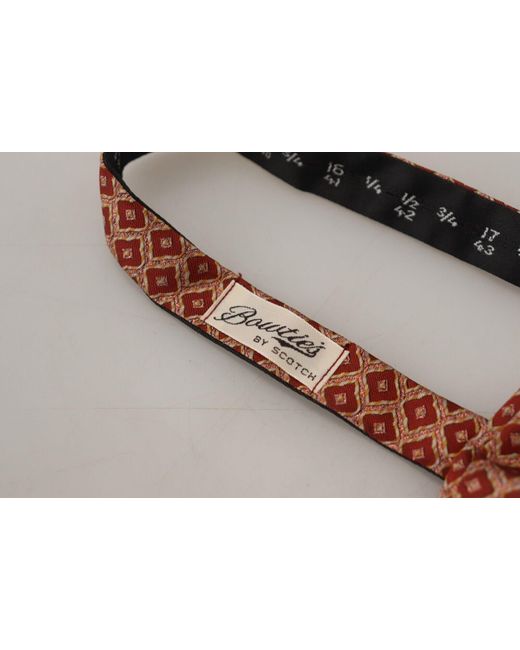 Scotch & Soda Gray Multicolor Silk Adjustable Neck Papillonbow Tie for men