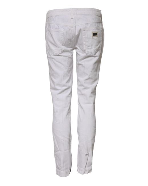 Dolce & Gabbana Gray Distressed Slim Jeans