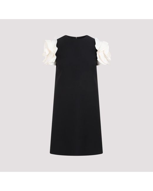 Valentino Black Virgin Wool Mini Dress