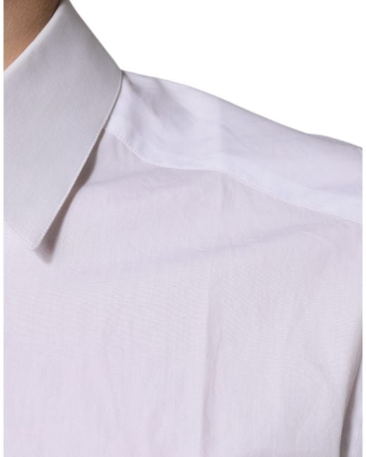 Dolce & Gabbana Purple Cotton Long Sleeves Dress Shirt for men