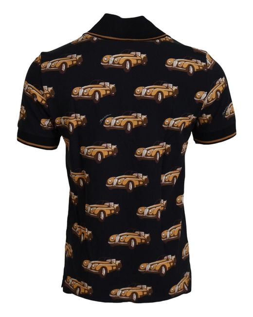 Dolce & Gabbana Black Classic Cars Polo Shirt Tsh7513 for men