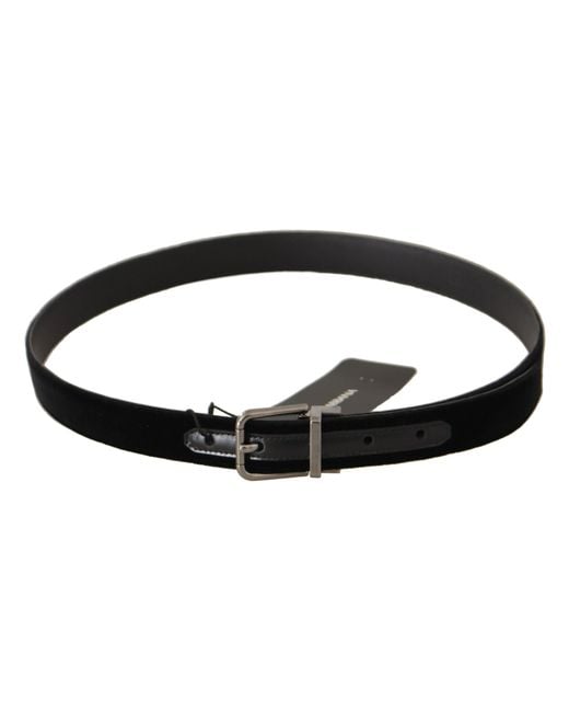 Dolce & Gabbana Black Cotton Tone Metal Buckle Belt for men