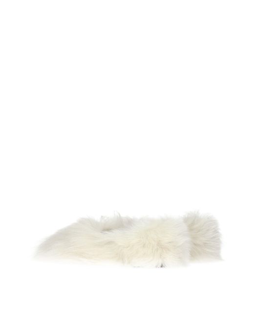 Jil Sander Natural White Fur Slippers