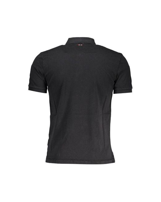 Napapijri Black Cotton Polo Shirt for men