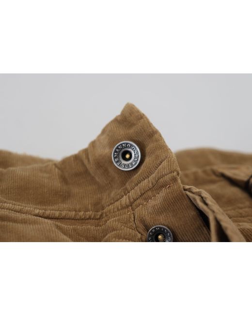 Ermanno Scervino Brown Chic Corduroy Cargo Pants for men