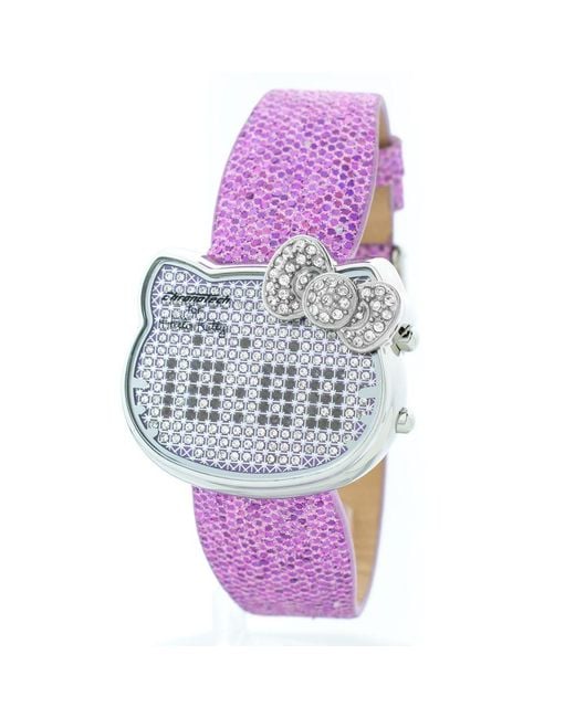 Chronotech Purple Multicolor Leather Watch