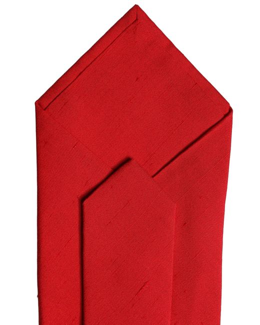 Dolce & Gabbana Red Solid Silk Cotton Adjustable Neckwomen's Tie
