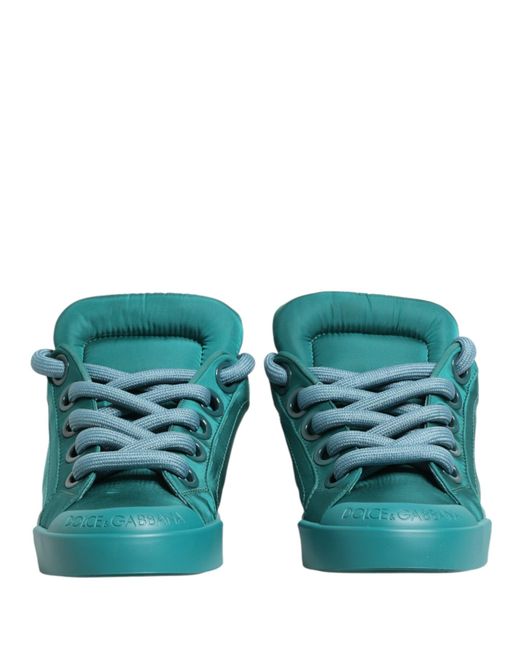 Dolce & Gabbana Green Teal Portofino Men Low Top Sneakers Shoes for men