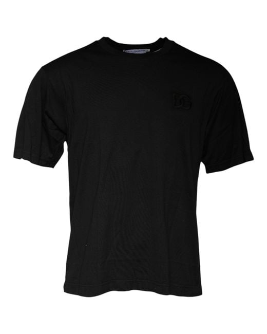 Dolce & Gabbana Black Crew Neck Short Sleeve Tshirt for men