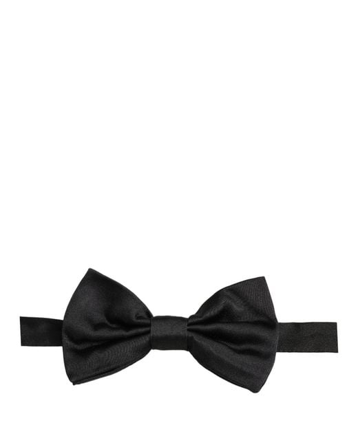 Dolce & Gabbana Men Black 100% Silk Adjustable Neck Papillon Bow Tie for men