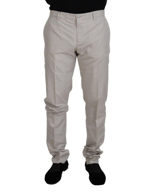 Dolce & Gabbana Black Elegant Off Silk Blend Trousers for men