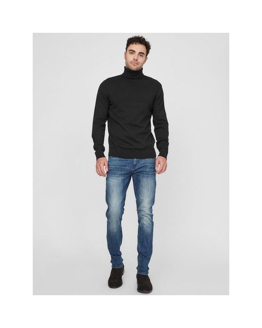 Guess Black Cotton Turtleneck for men