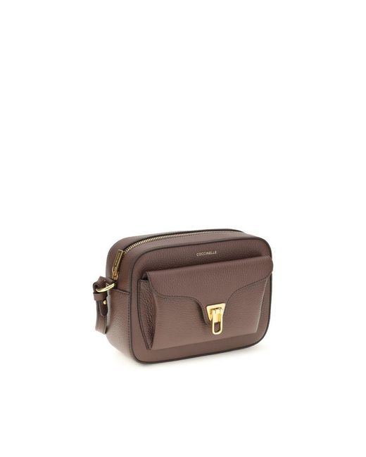 Coccinelle Brown Calf Leather Bos Taurus Shoulder Bag