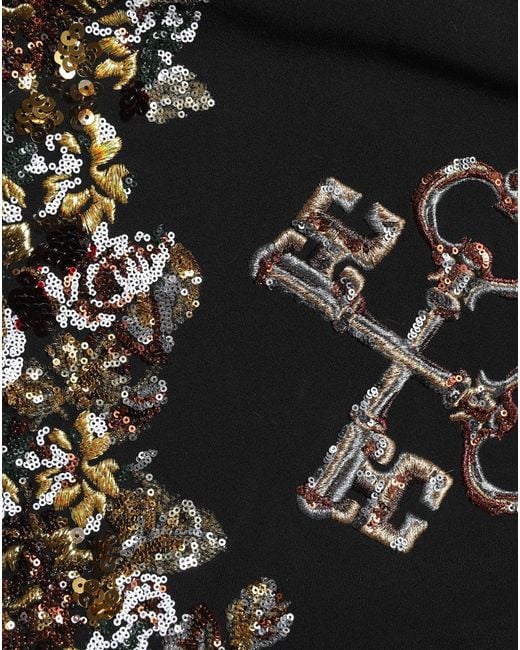 Dolce & Gabbana Black Floral Embellished A-Line Mini Skirt