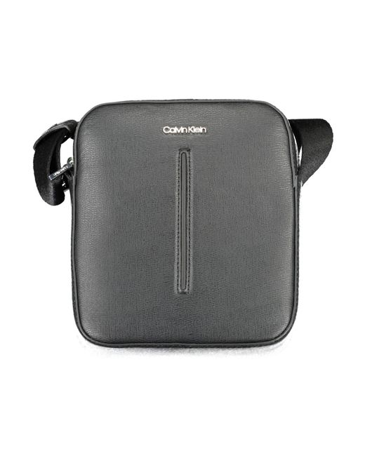 Calvin Klein Gray Black Polyester Shoulder Bag for men