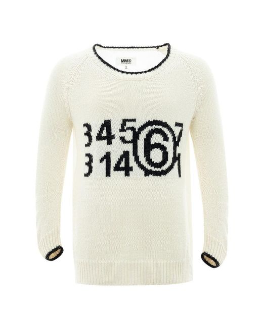 MM6 by Maison Martin Margiela White Cotton Sweater