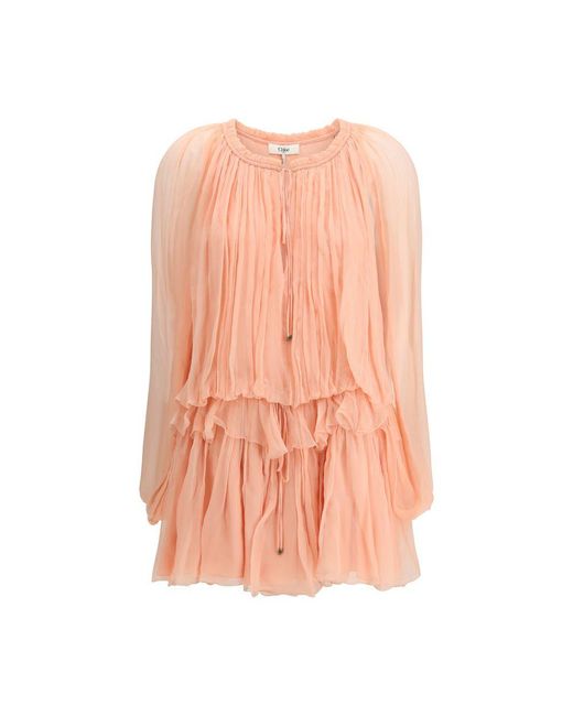 Chloé Pink Multicolor Silk Casual Dress