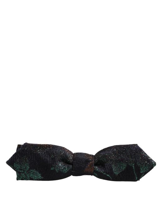 Dolce & Gabbana Black Men Multicolor 100% Silk Adjustable Neck Papillon Bow Tie for men