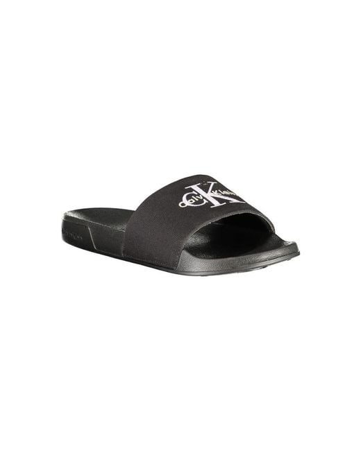 Calvin Klein Black Nero Polyurethane Ciabatta