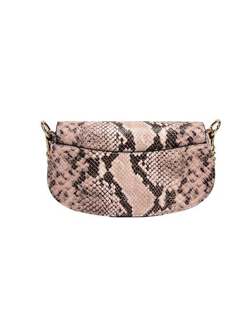 Michael Kors Black Mila Small Snakeskin Messenger Crossbody Bag