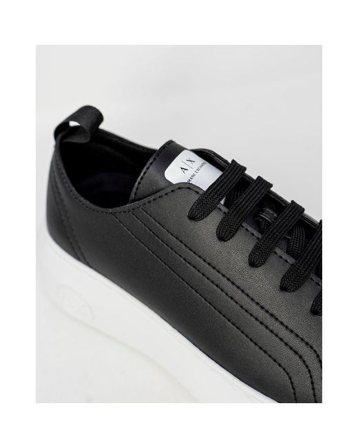 ARMANI EXCHANGE Blue Black Synthetic Leather Sneaker